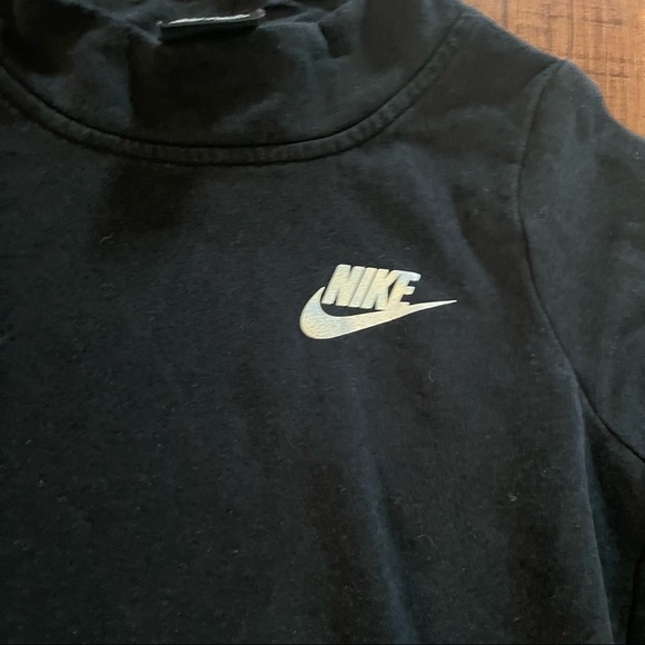 Nike girls pullover mock turtleneck cinched back black Sz extra large XL - Picture 2 of 6